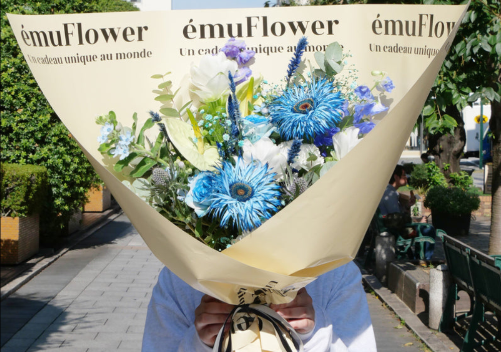 IKUKO フラワーセットアップ ブルー ブルーホワイトブーケ 【各サイズXL・ZL】 | ému Flower (エミュフラワー)