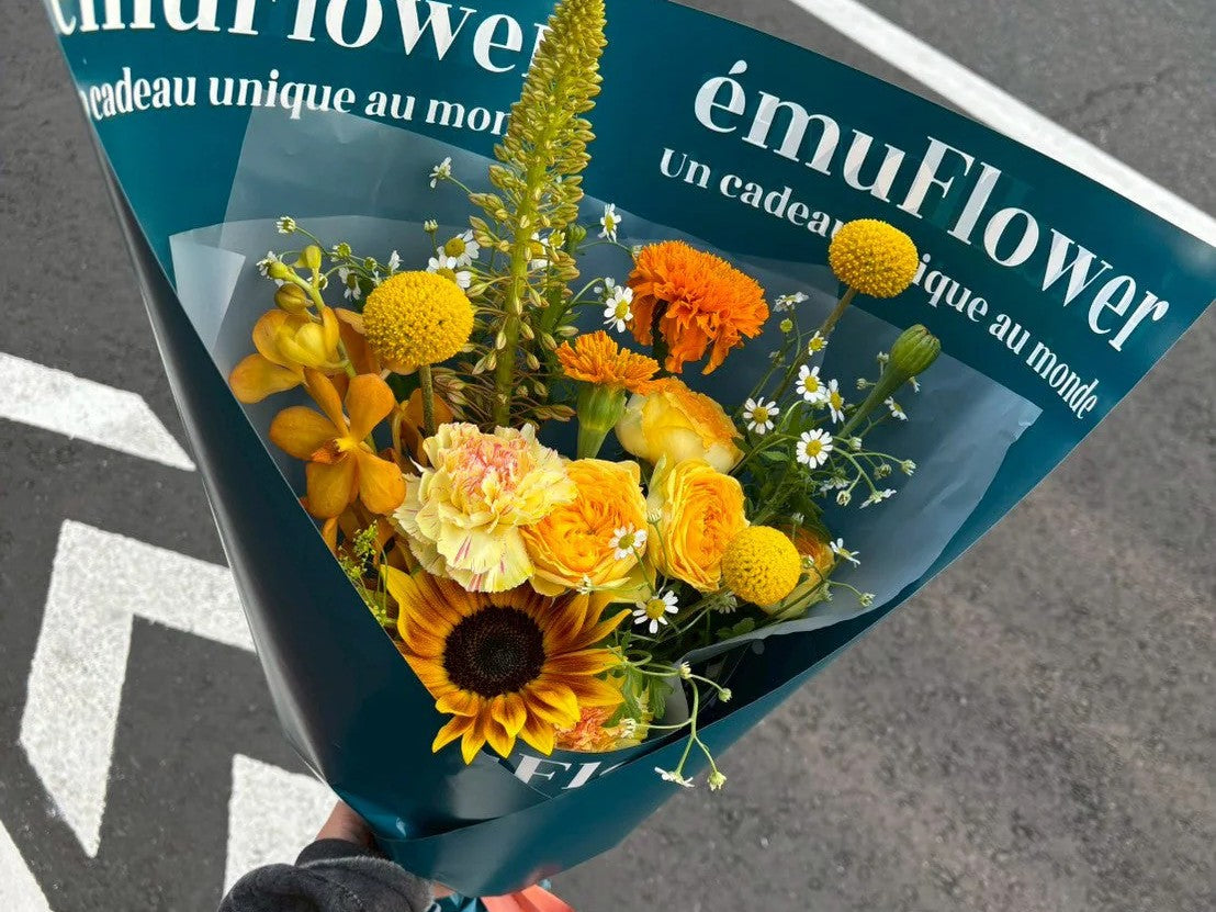 黄色×青の花束が人気の理由と、花束ならではの魅力