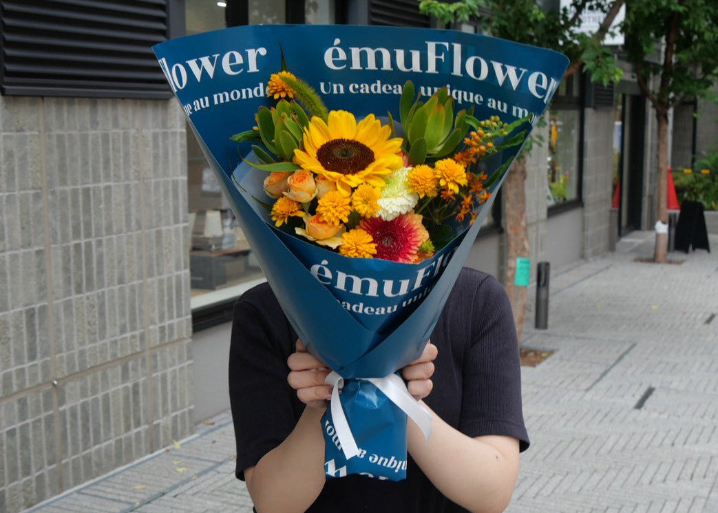 ひまわりと小花のミックスブーケ