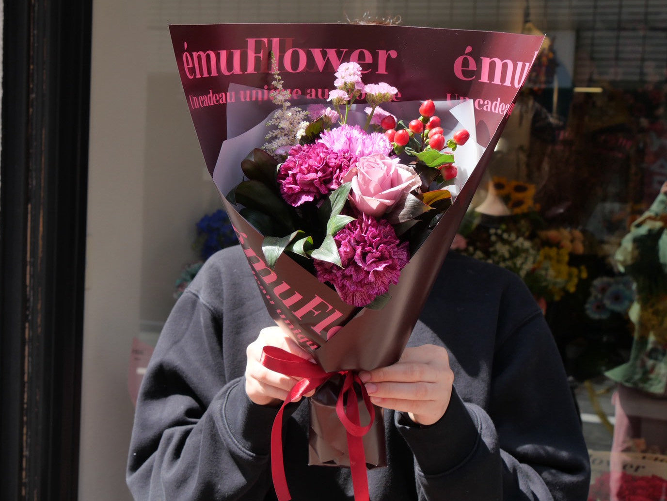 ワインレッド 母の日ブーケ【各サイズＭ・Ｌ・XL】