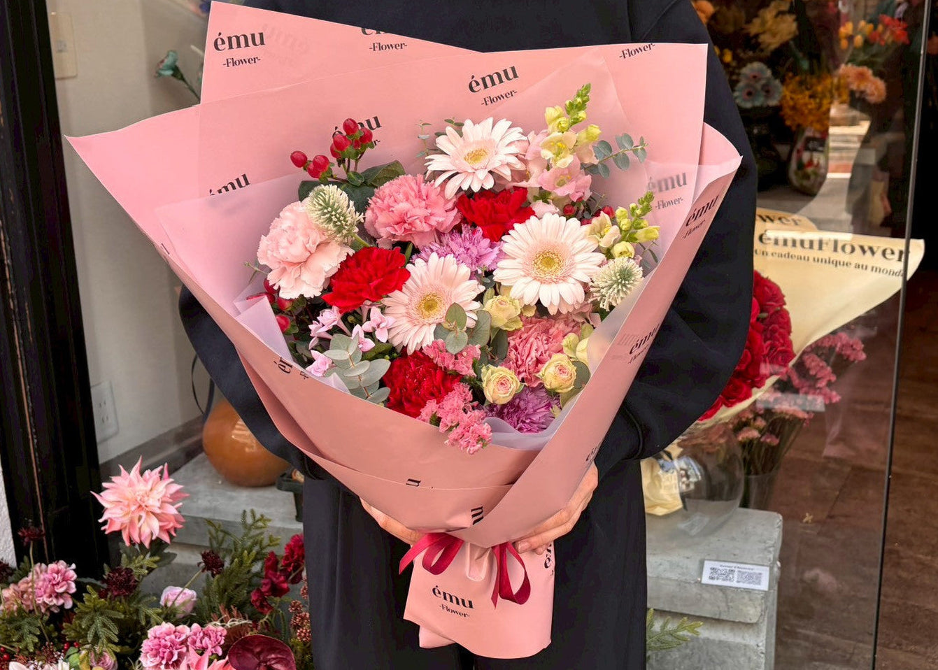 ému ピンク 母の日ブーケ【各サイズＭ・Ｌ・XL】