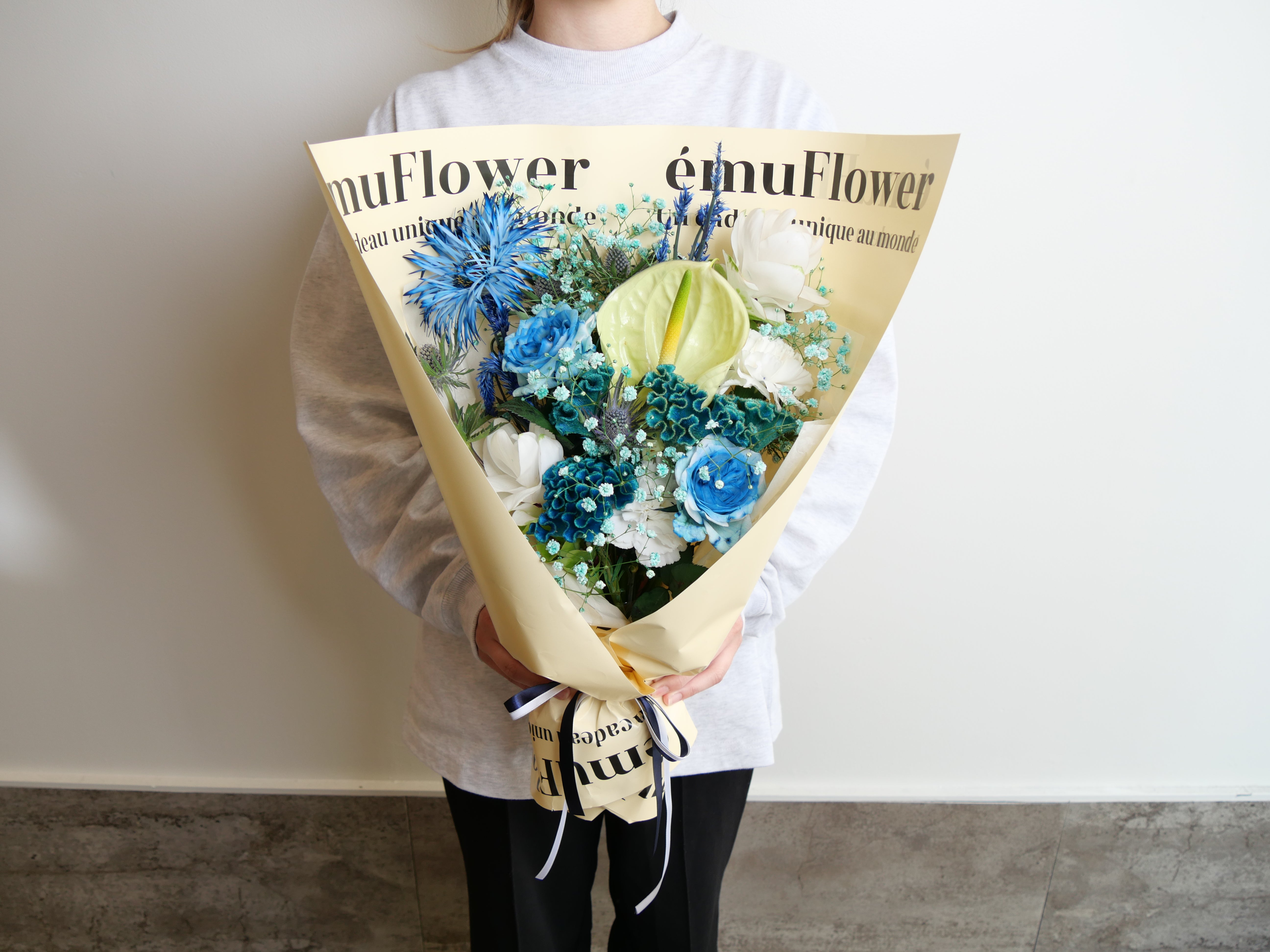ブルーブーケ Lサイズ【花束】 | ému Flower (エミュフラワー)