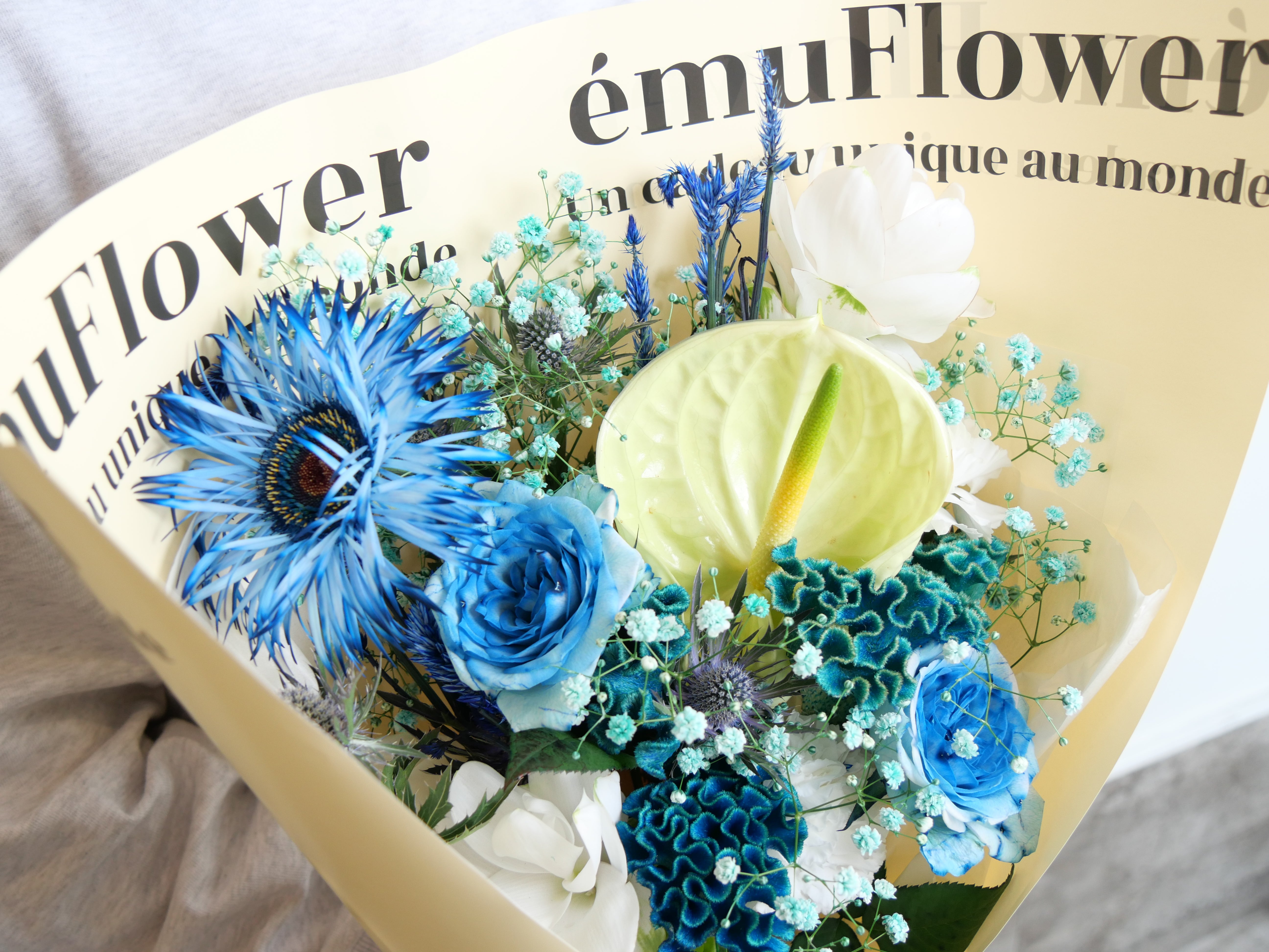 ブルーブーケ Lサイズ【花束】 | ému Flower (エミュフラワー)