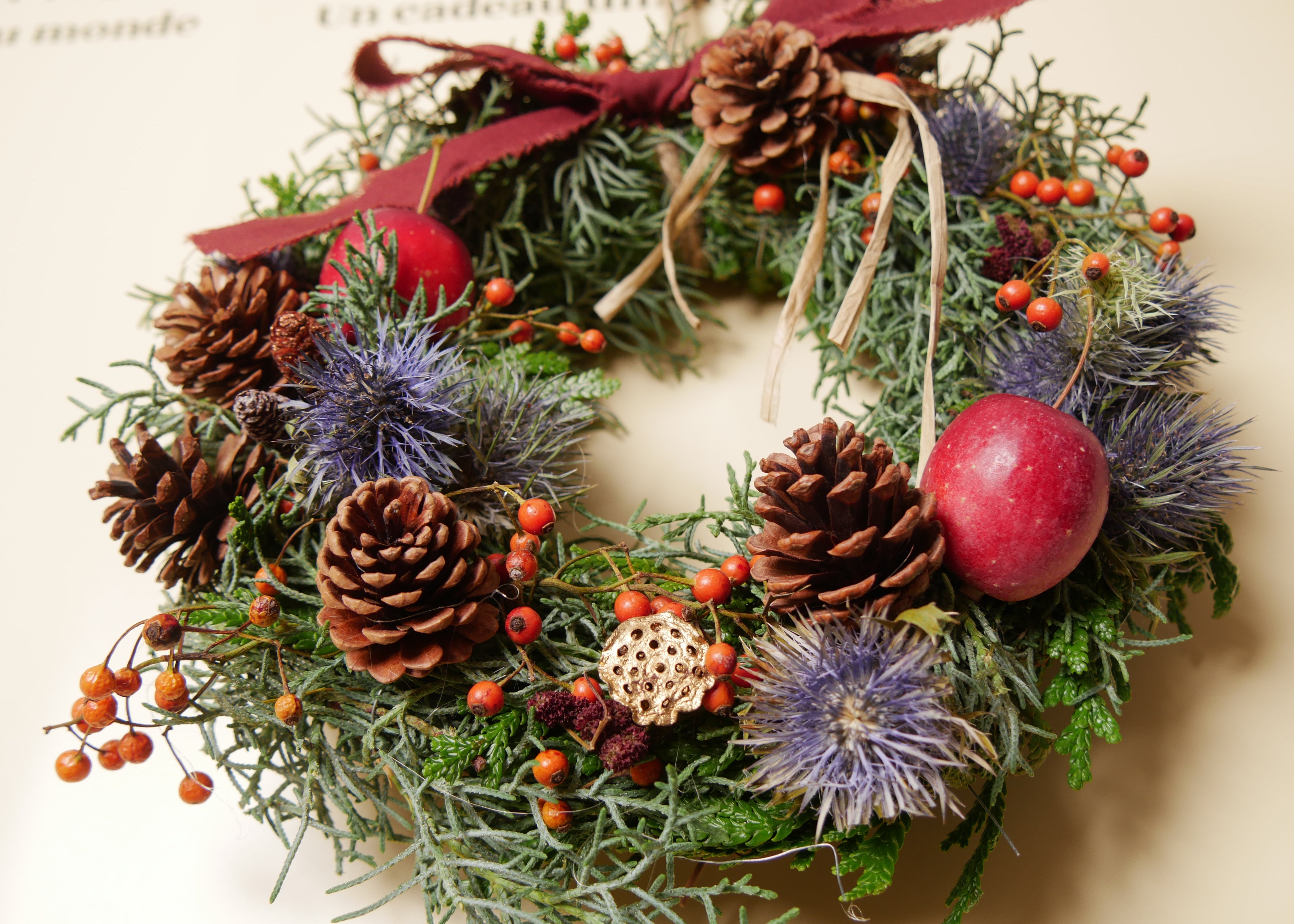 ému Flower 冬季限定リース Mサイズ　【クリスマス】