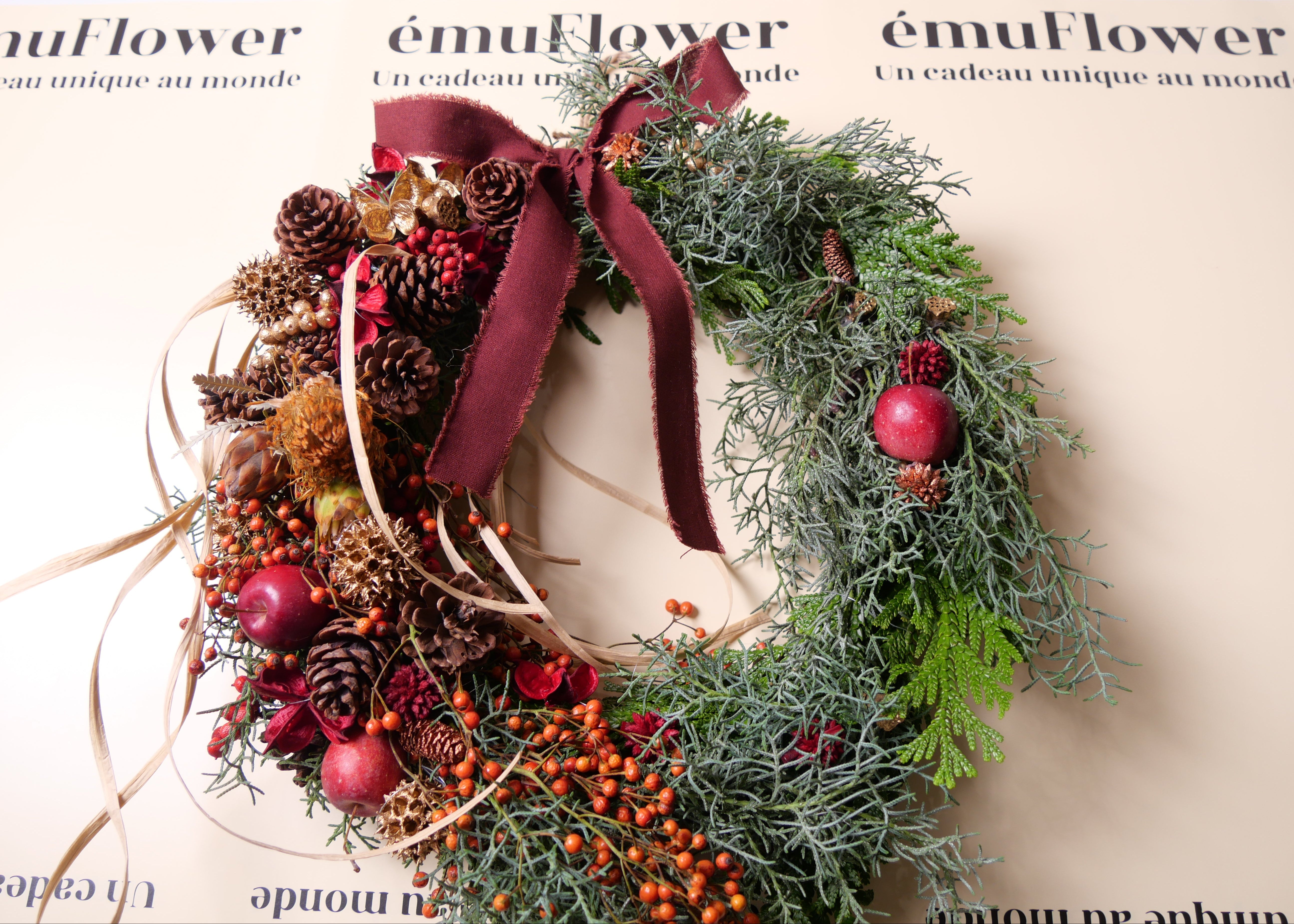 ému Flower 冬季限定リース Lサイズ【クリスマス】