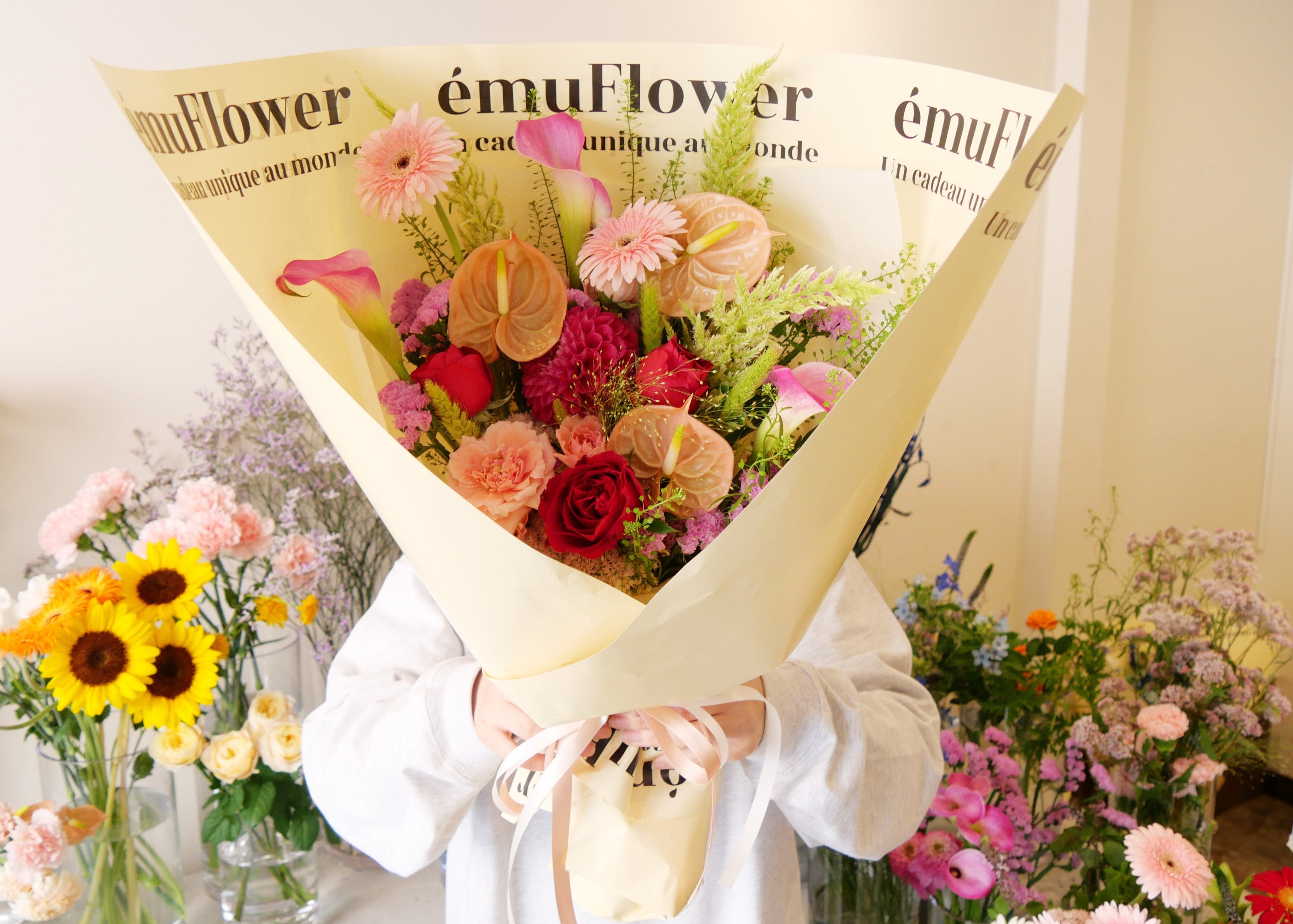 ピンクブーケ XLサイズ【花束】 | ému Flower (エミュフラワー)